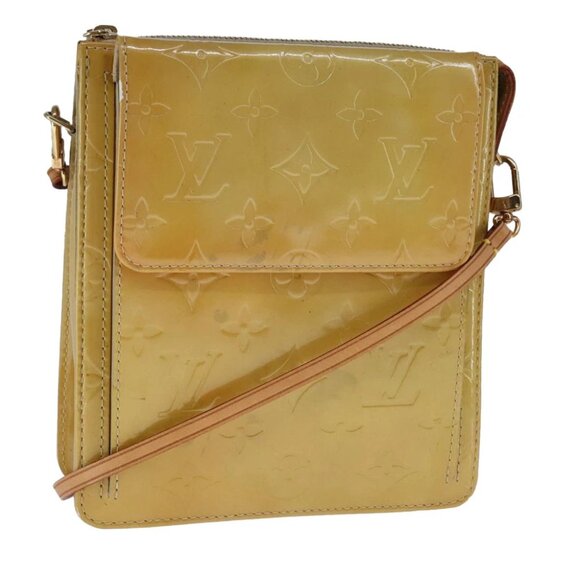 LOUIS VUITTON Monogram Vernis Motto Accessory Pouch Beige M91136 LV Auth 107950 - Picture 1 of 15
